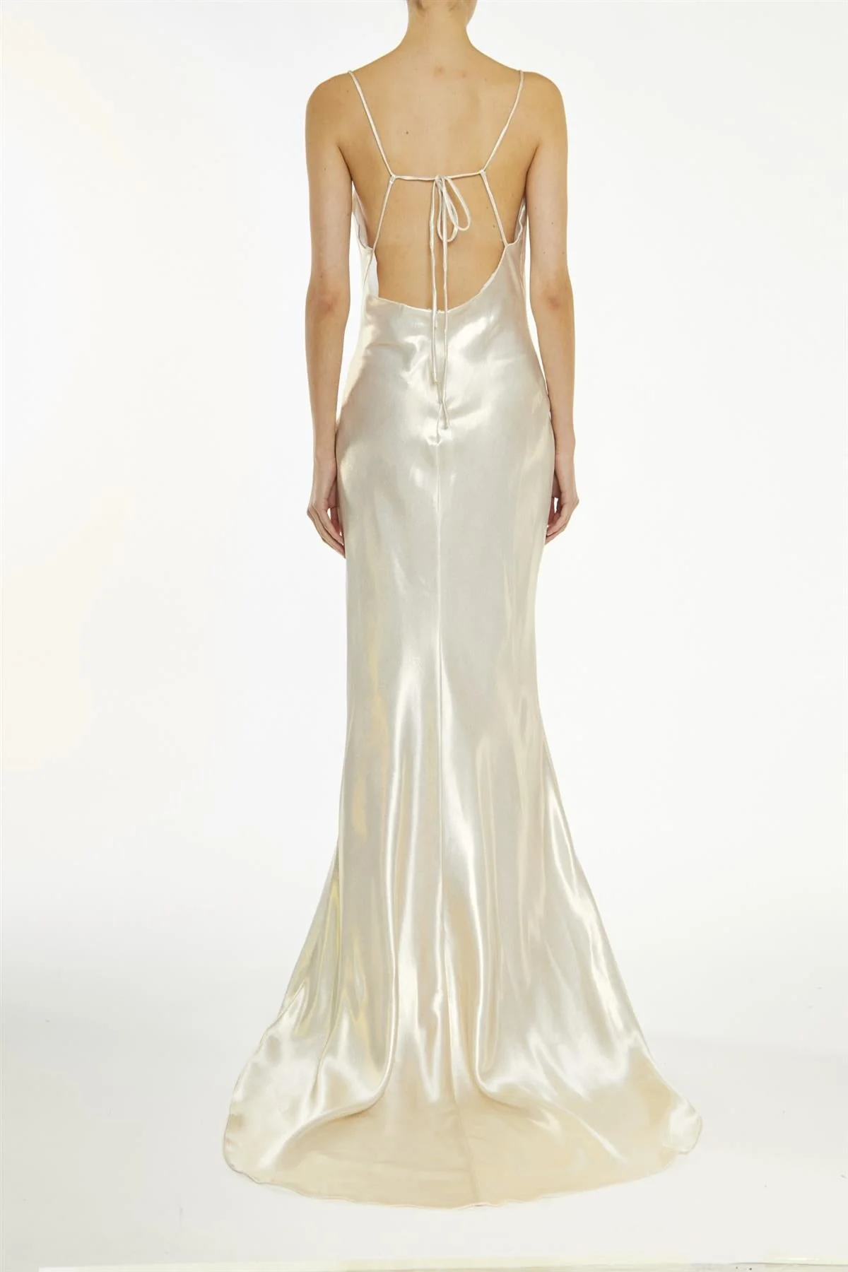 True Decadence White-Metallic Pippa Cowl-Neck Slip Dress - Image 2