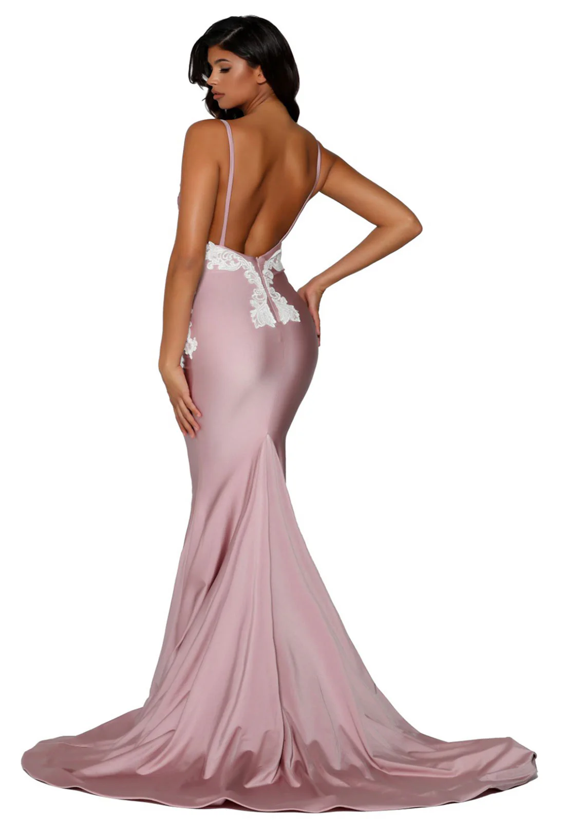 Portia & Scarlett Pink Lace PS6303 Maxi Dress - Image 3