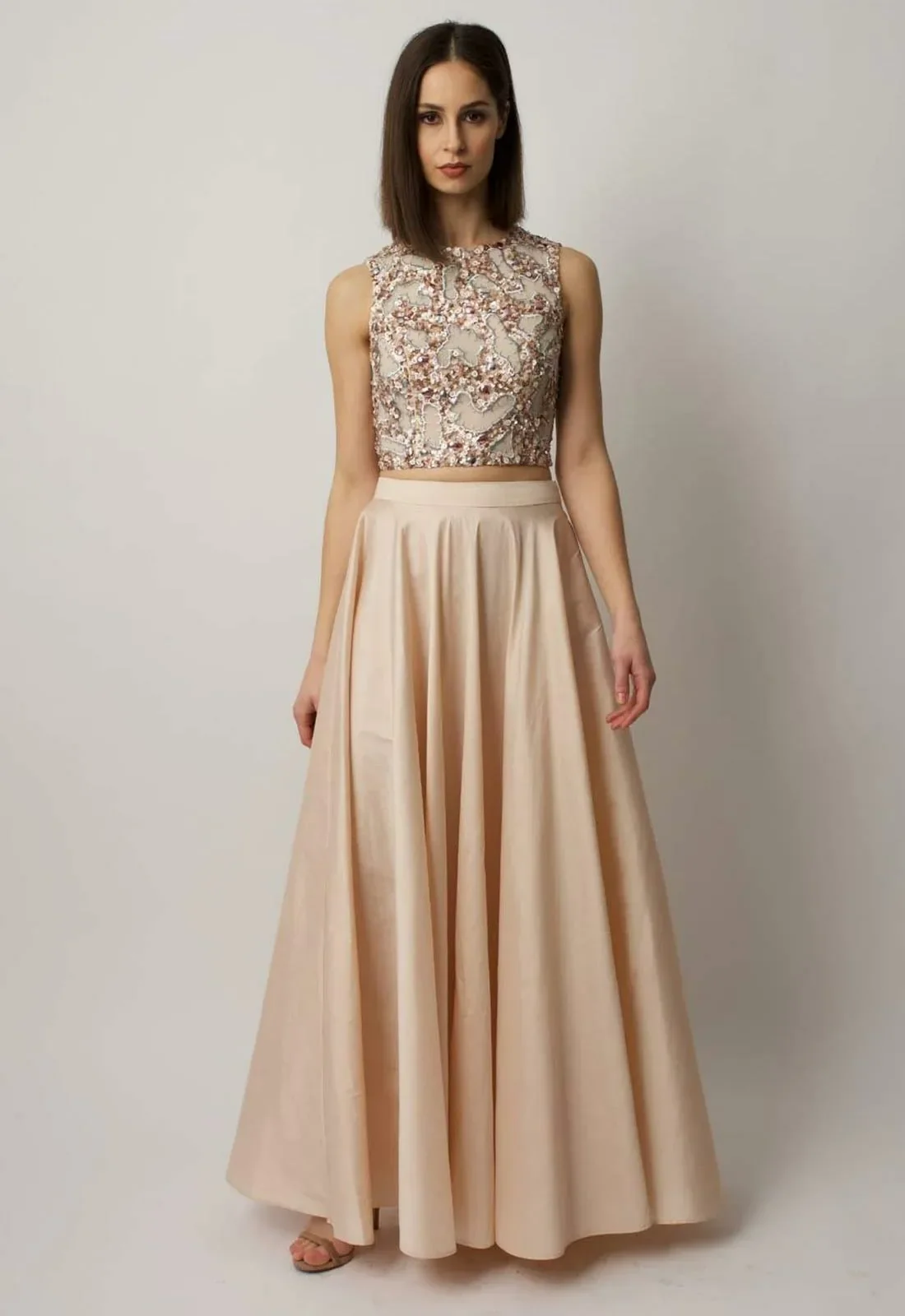 Raishma Blush Taffeta Maxi Skirt - Image 2