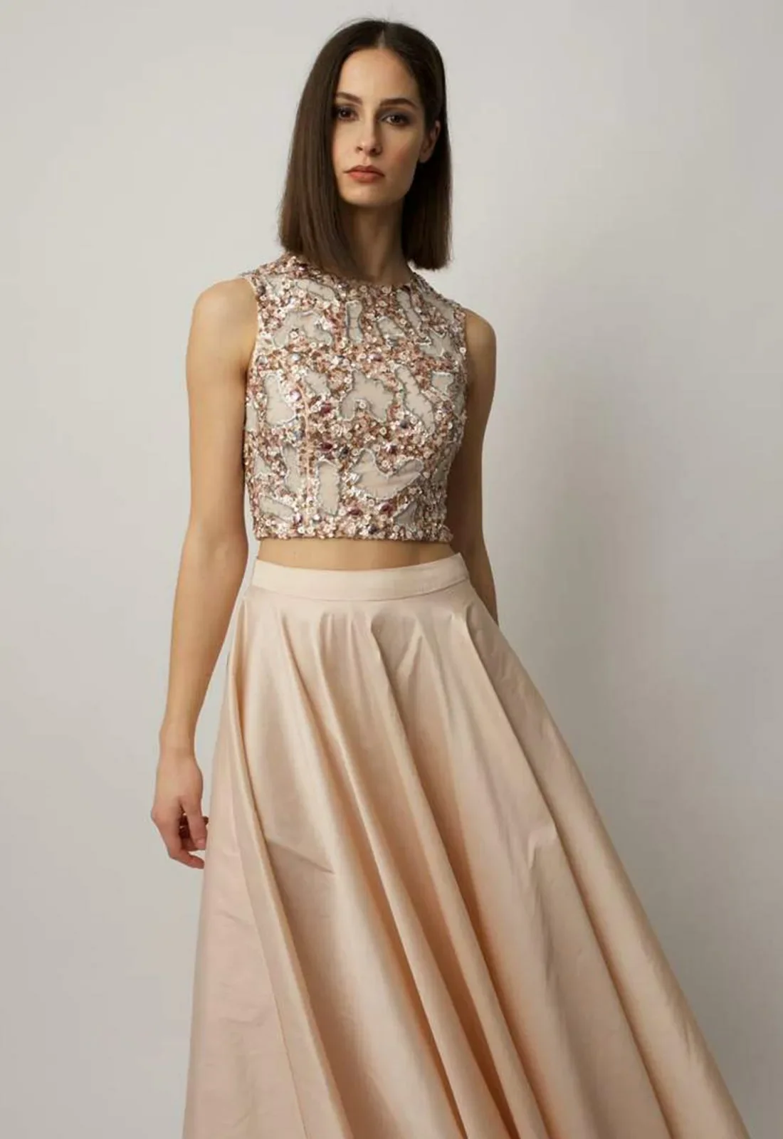 Raishma Blush Taffeta Maxi Skirt - Image 4