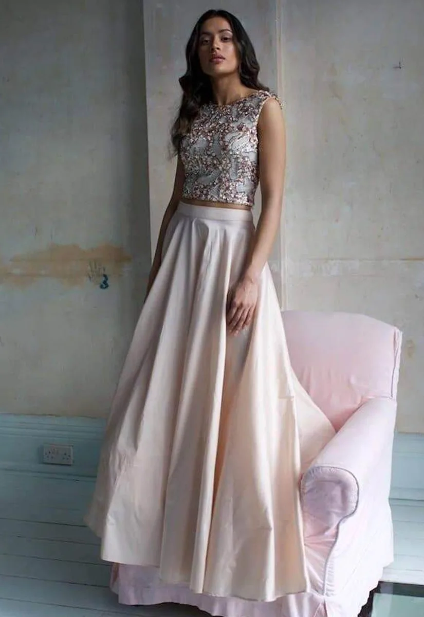 Raishma Blush Taffeta Maxi Skirt - Image 9