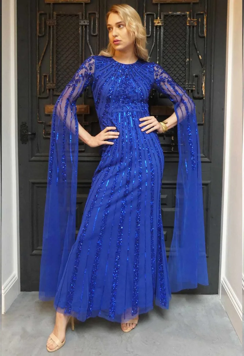 Raishma Couture Blue Myka Embellished Maxi Dress - Image 11