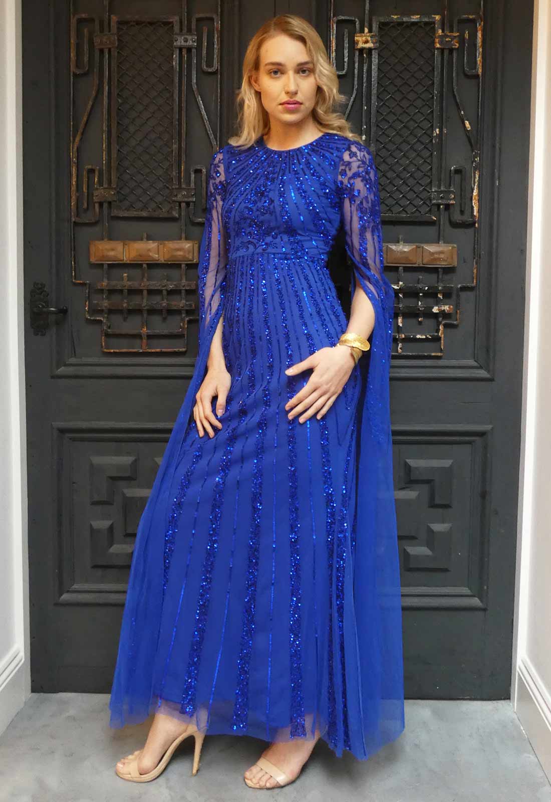 Raishma Couture Blue Myka Embellished Maxi Dress - Image 3