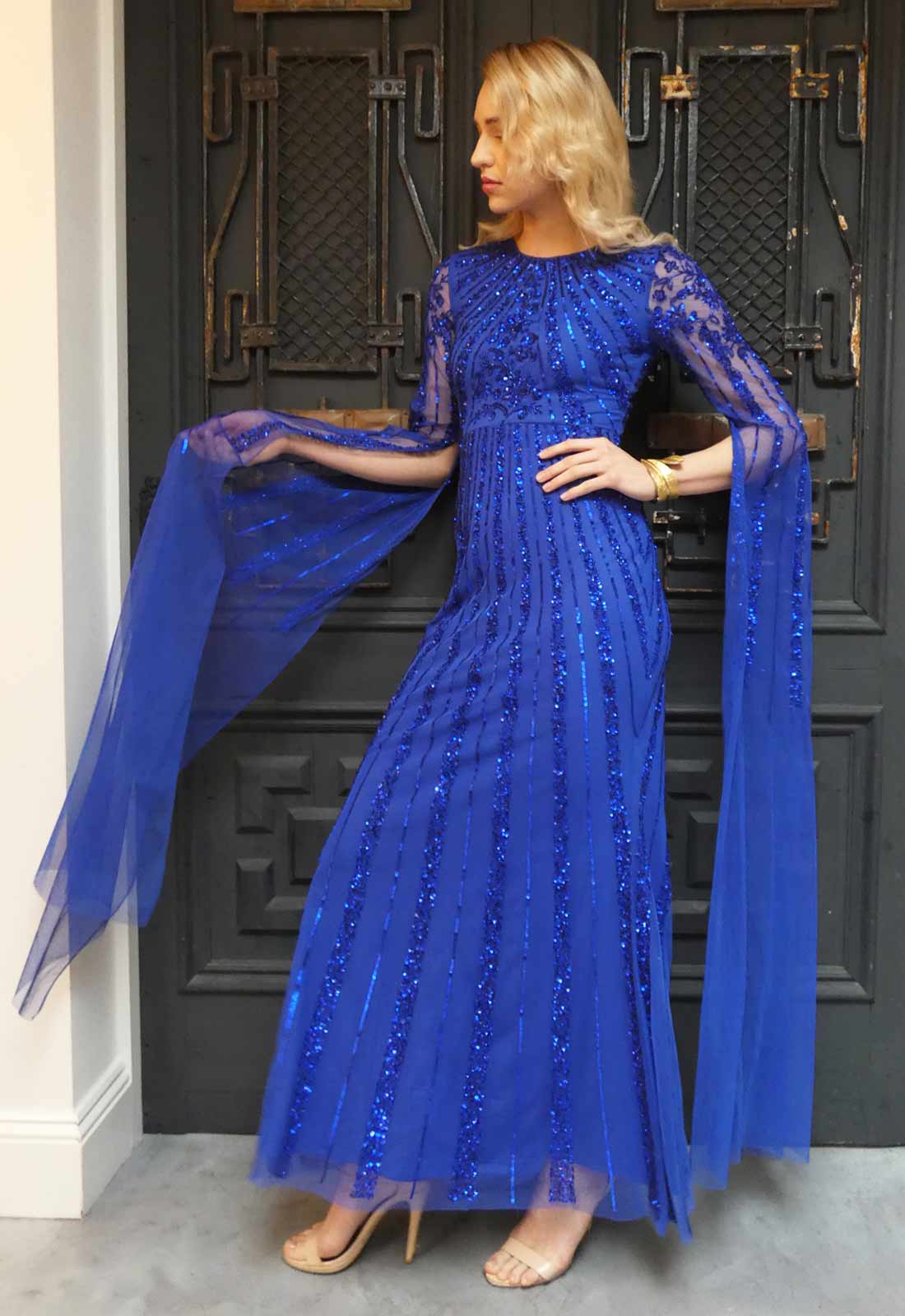 Raishma Couture Blue Myka Embellished Maxi Dress - Image 4