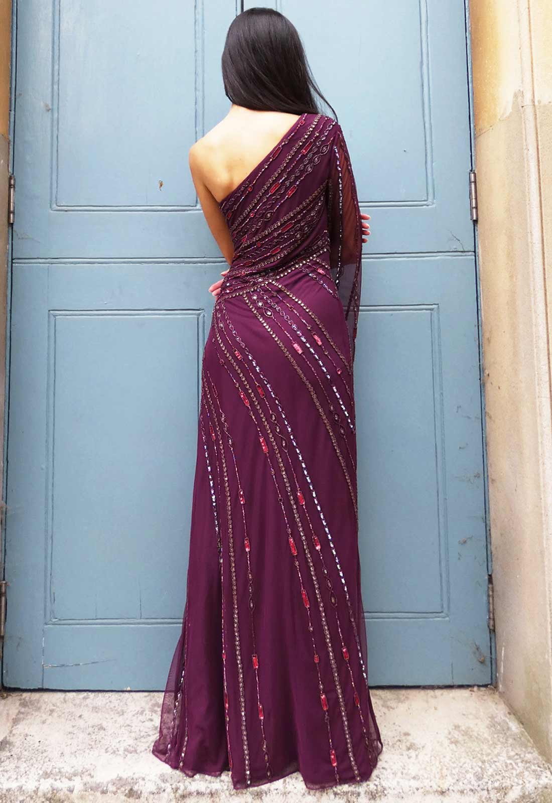 Raishma Couture Burgundy Kalina Gown - Image 2