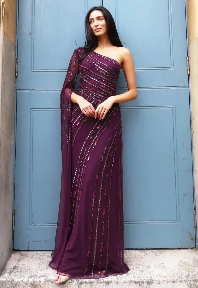 Raishma Couture Burgundy Kalina Gown - Image 8