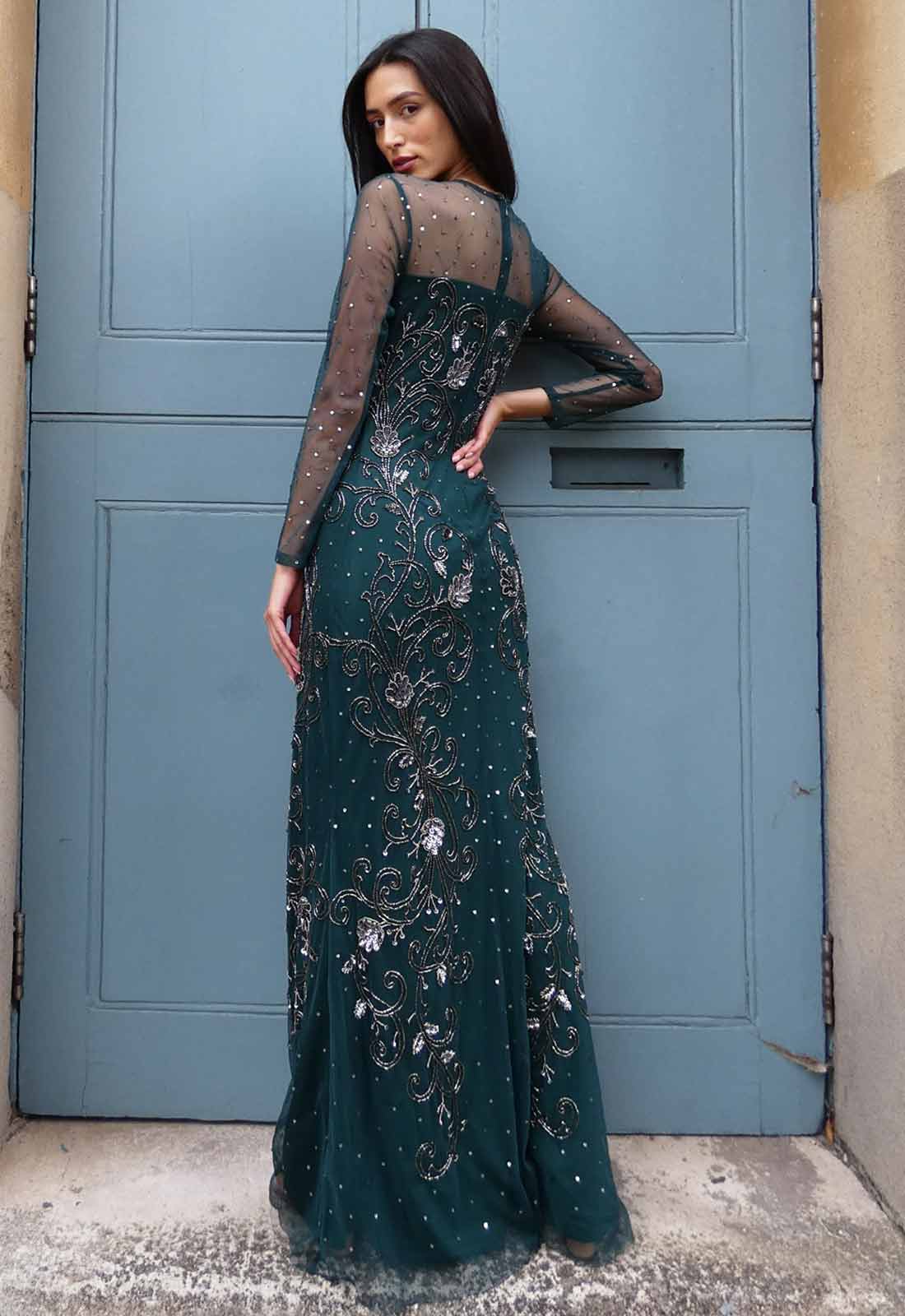Raishma Couture Green Heather Embellished Gown - Image 2