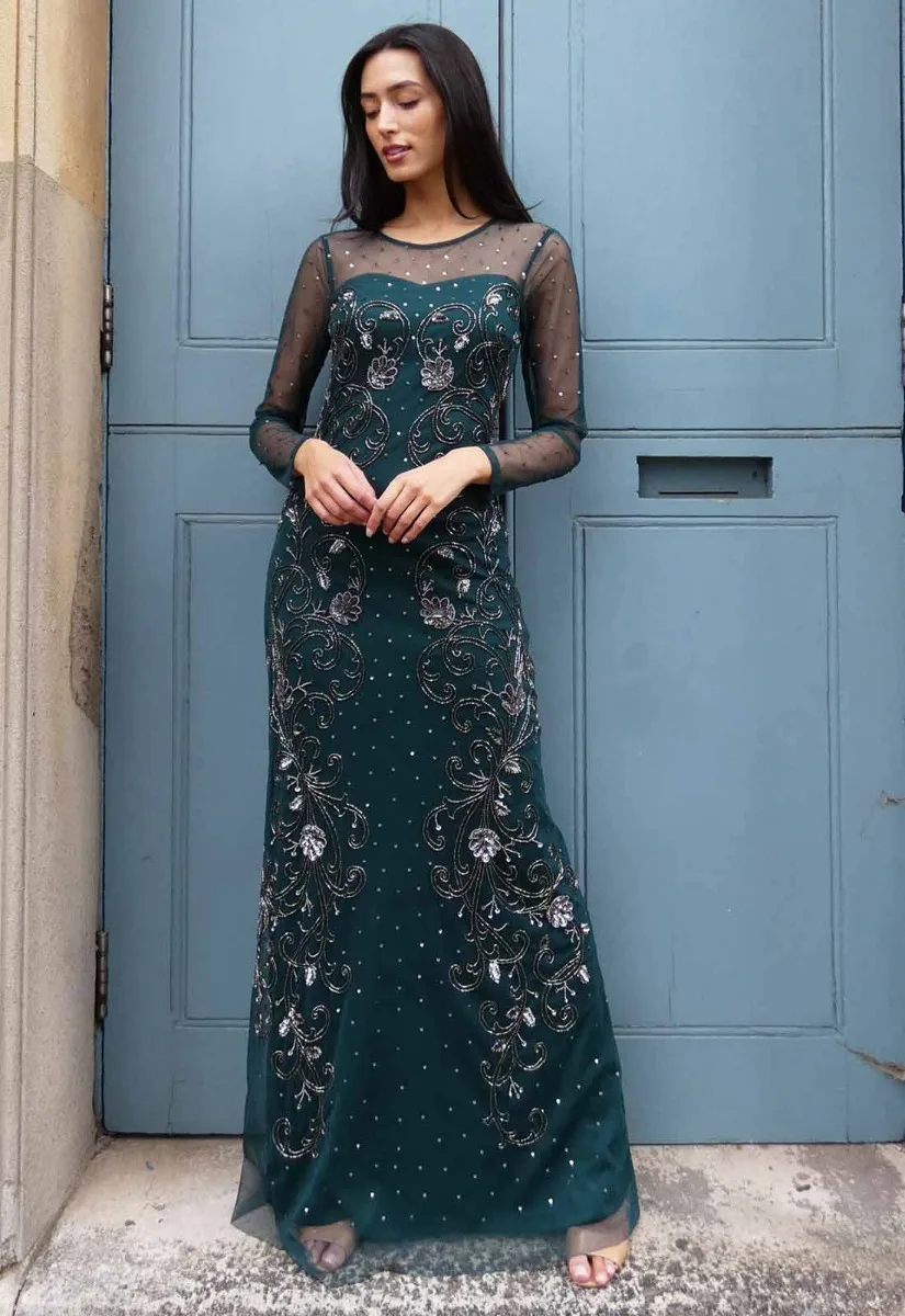 Raishma Couture Green Heather Embellished Gown - Image 7