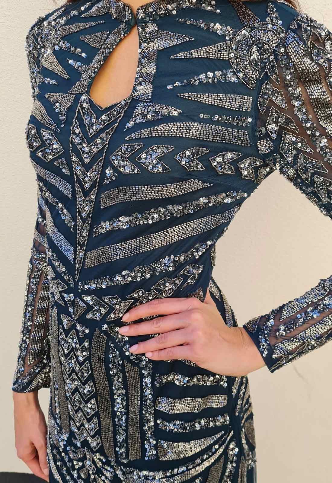 Raishma Couture Green Maeve Embellished Maxi Dress - Image 4