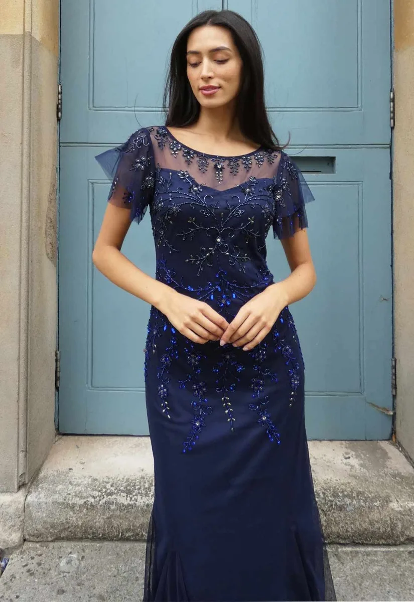 Raishma Couture Navy Myla Maxi Dress - Image 7