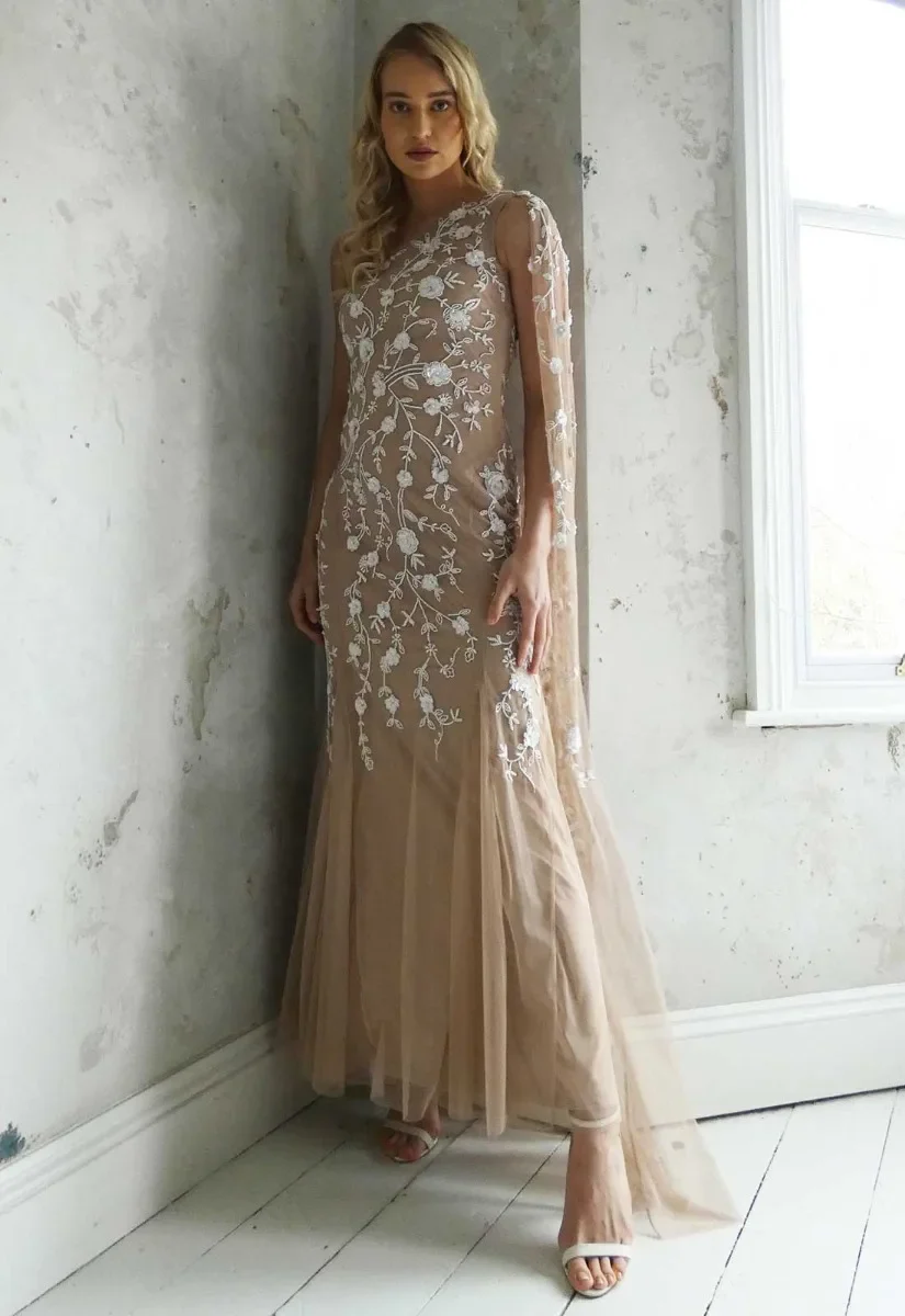Raishma Couture Nude Raya Embellished Maxi Dress - Image 9