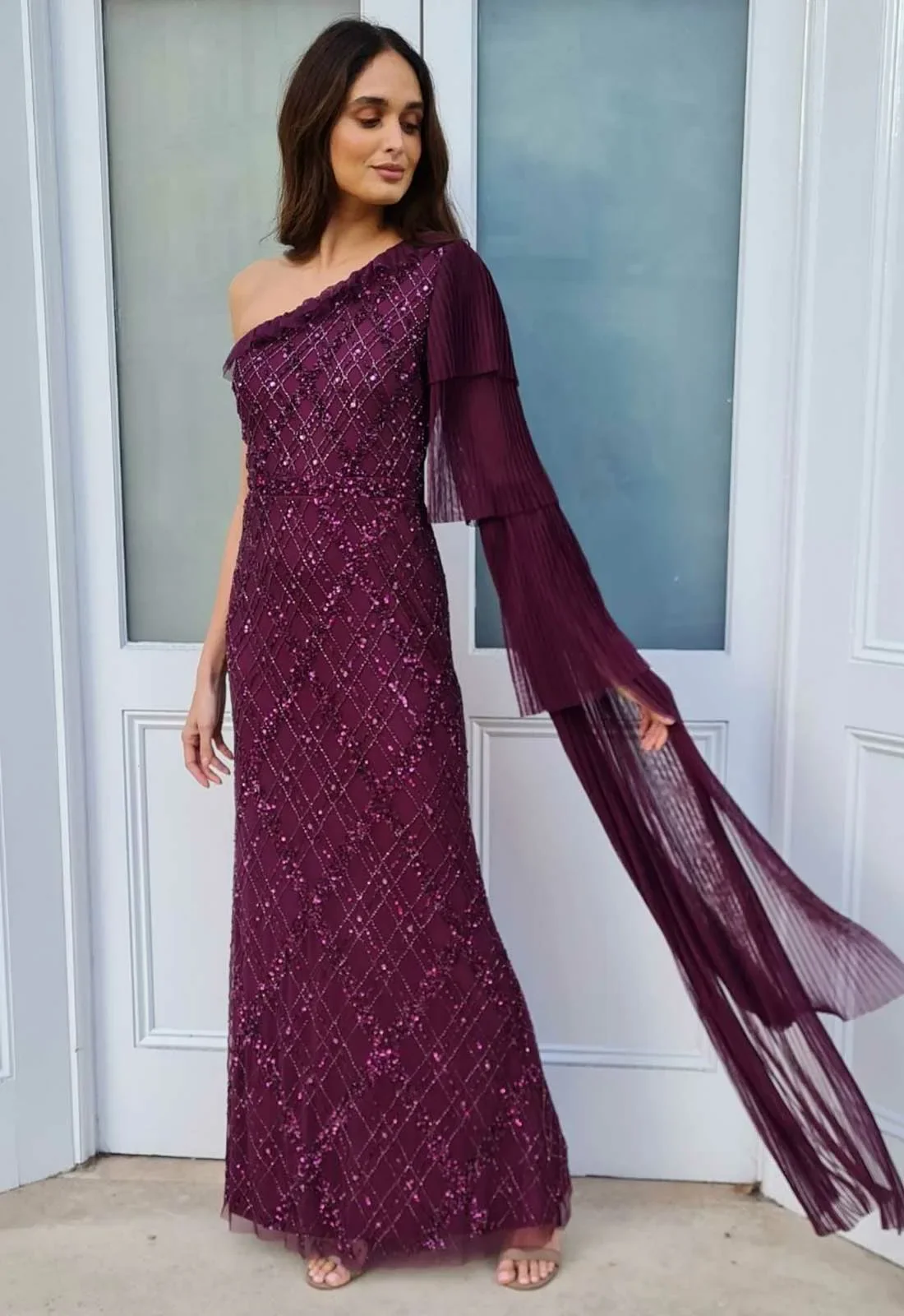 Raishma Couture Purple Leilani Embellished Maxi Dress - Image 4