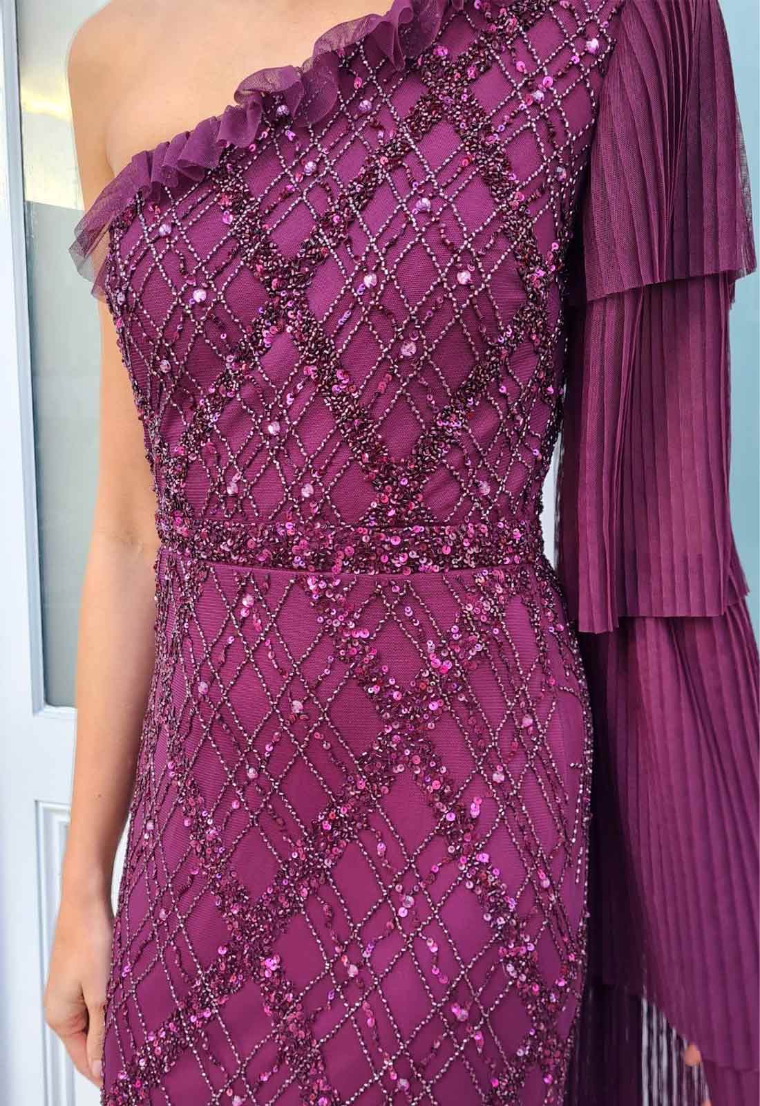 Raishma Couture Purple Leilani Embellished Maxi Dress - Image 5