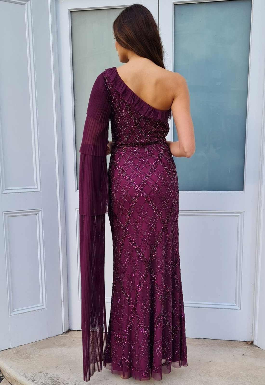Raishma Couture Purple Leilani Embellished Maxi Dress - Image 6