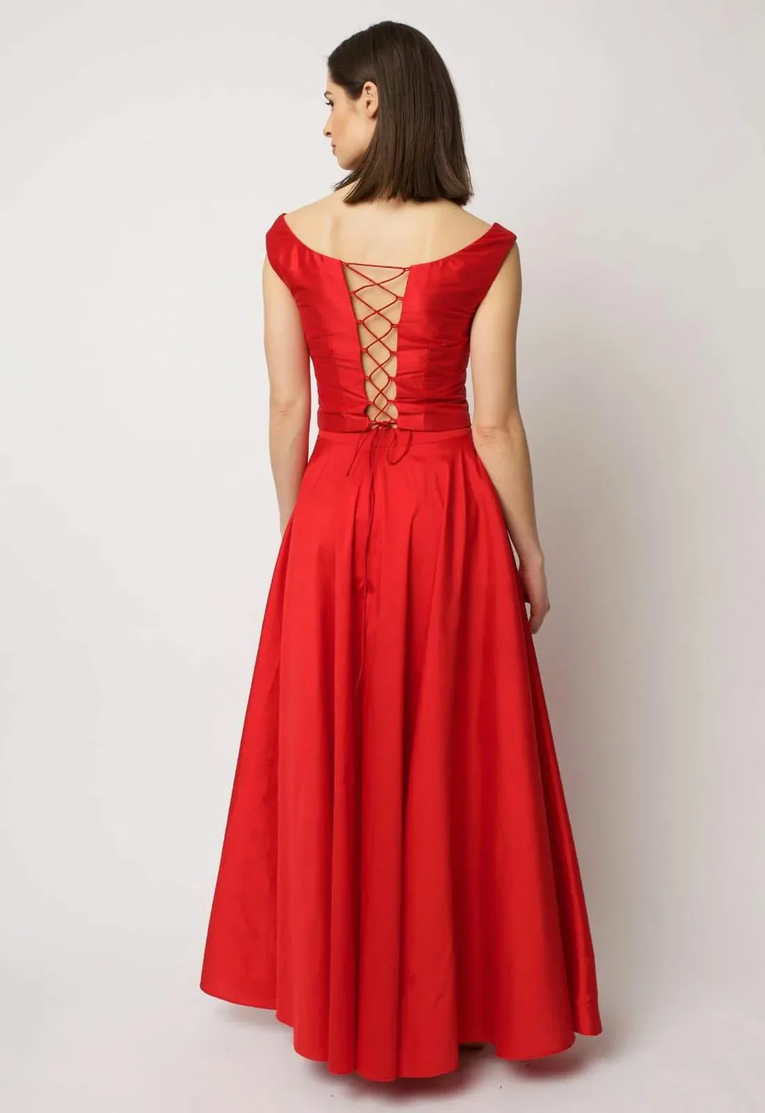Raishma Couture Red Taffeta Skirt - Image 3