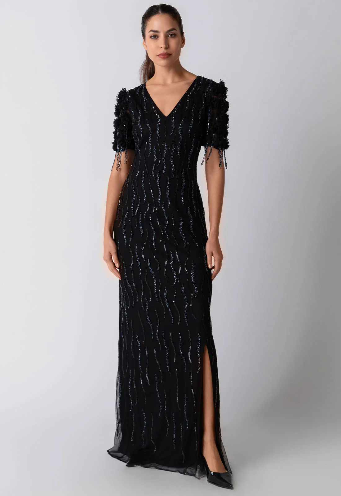 Raishma Couture Black Francesca Maxi Dress