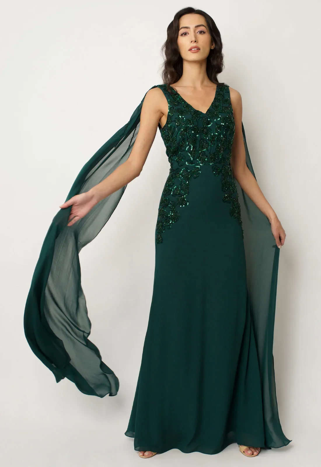 Raishma Green Magnolia Maxi Dress