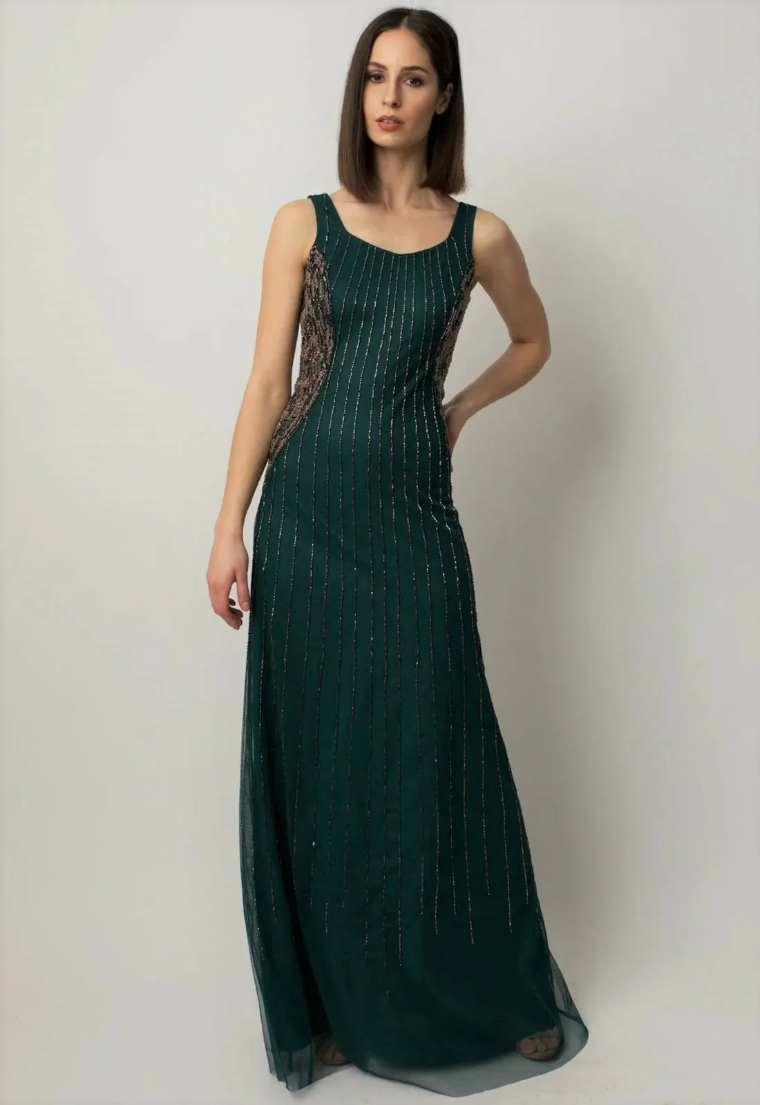 Raishma Green Melony Cape Gown - Image 3
