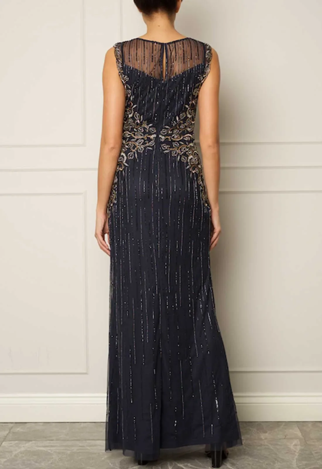 Raishma Navy Embellished Maxi Dress - Image 2