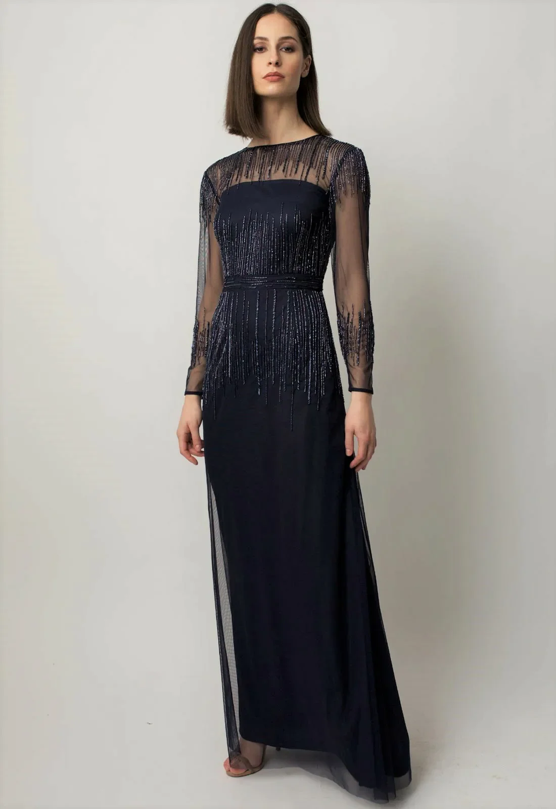Raishma Navy Laurel Beaded Maxi Dress - Image 2