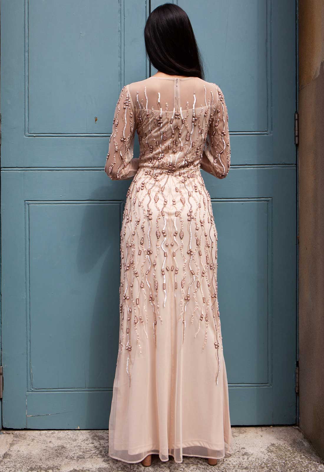 Raishma Nude Sahara Embellished Maxi Dress - Image 3