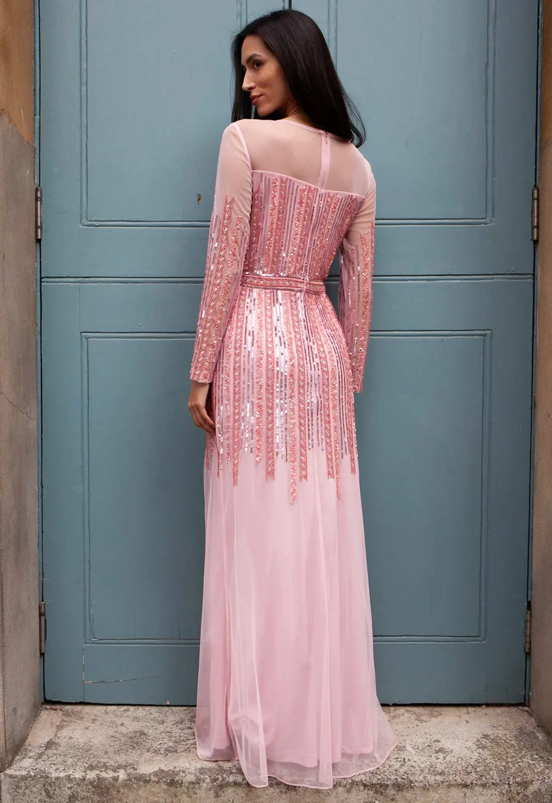 Raishma Pale Pink Alaina Embellished Maxi Dress - Image 3