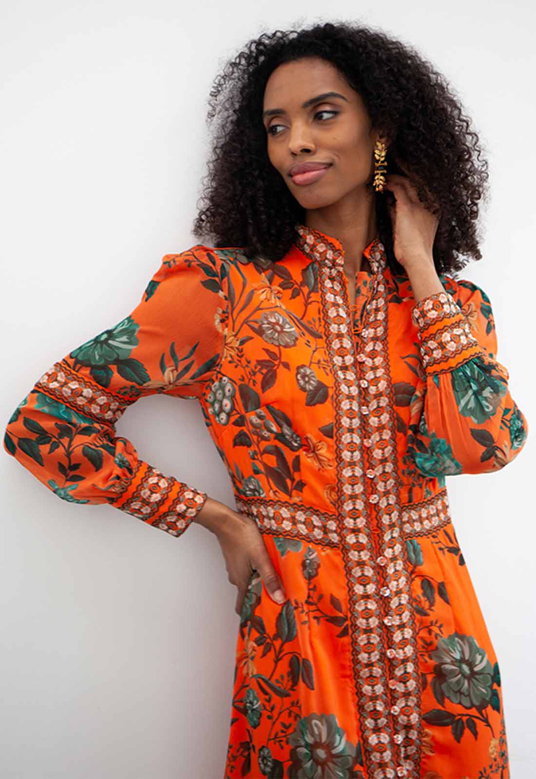 Raishma Studio Orange Aspen Floral Maxi Dress - Image 2