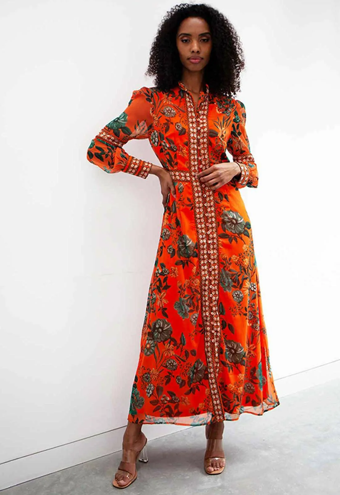 Raishma Studio Orange Aspen Floral Maxi Dress - Image 4