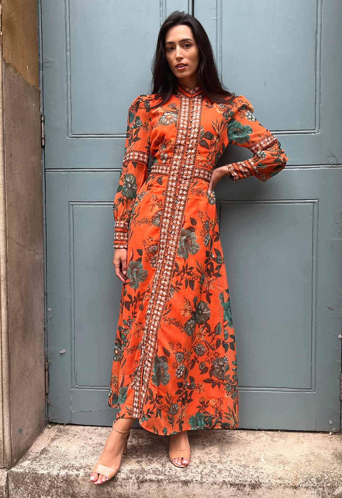 Raishma Studio Orange Aspen Floral Maxi Dress - Image 6