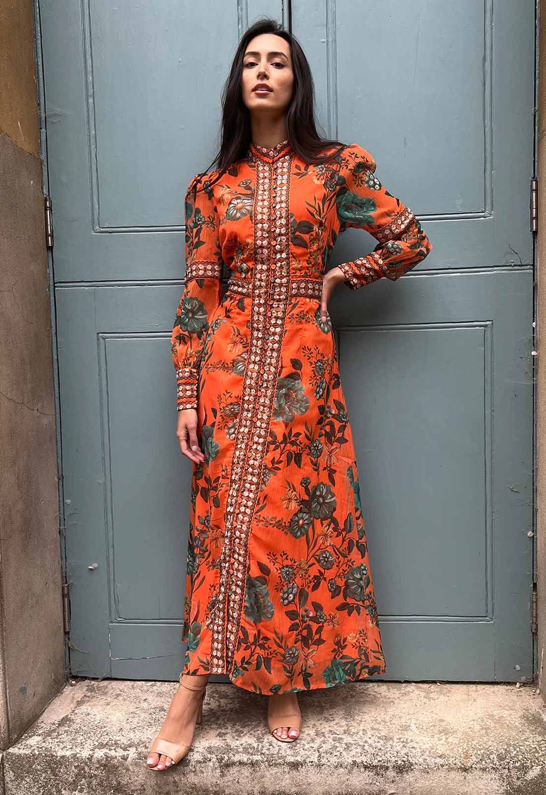 Raishma Studio Orange Aspen Floral Maxi Dress - Image 7