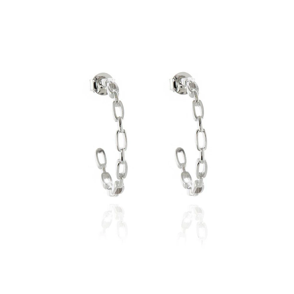 Cachet London Raja Silver Hoop Earrings