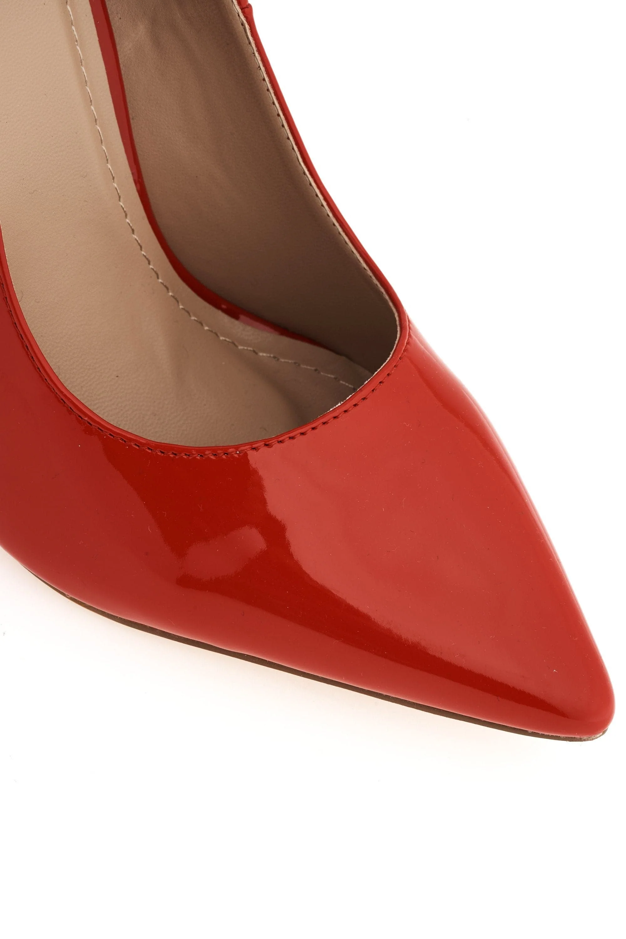 Miss Diva Red Mila High Stiletto Heel Court Shoe - Image 5