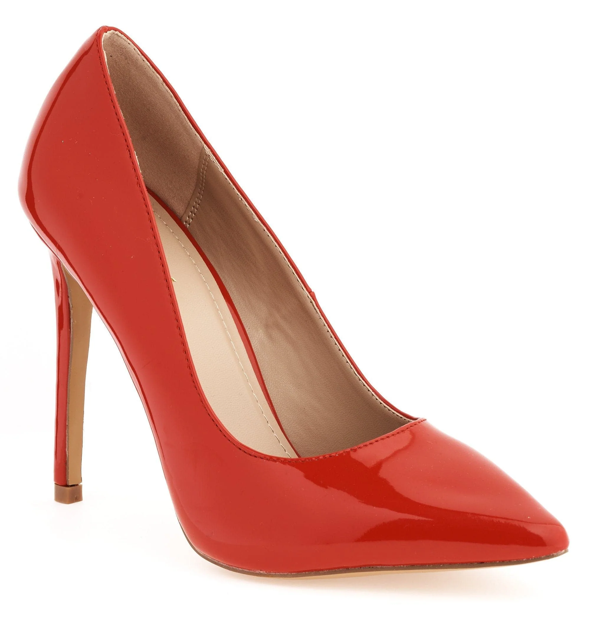 Miss Diva Red Mila High Stiletto Heel Court Shoe - Image 6