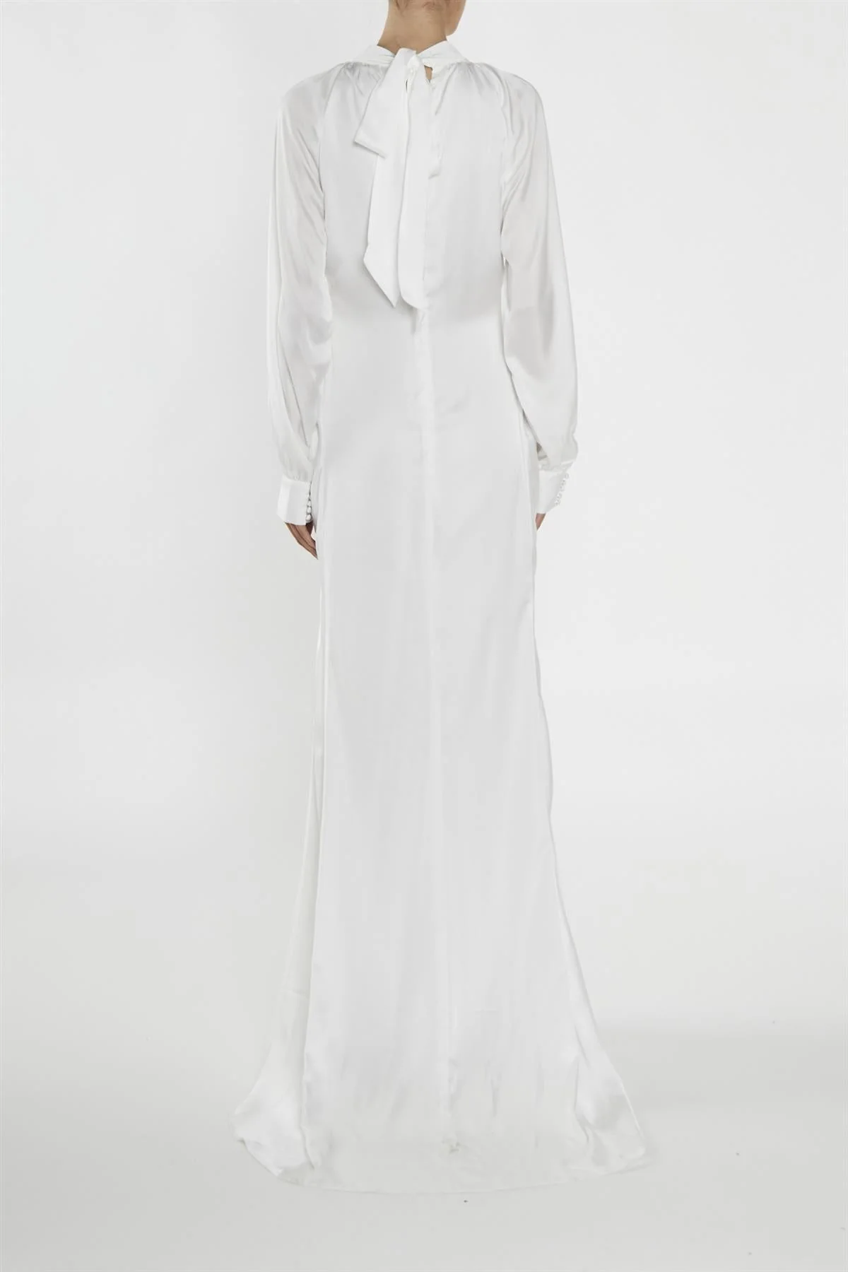 true Decadence Reyna White High-Neck Fishtail Maxi-Dress - Image 2