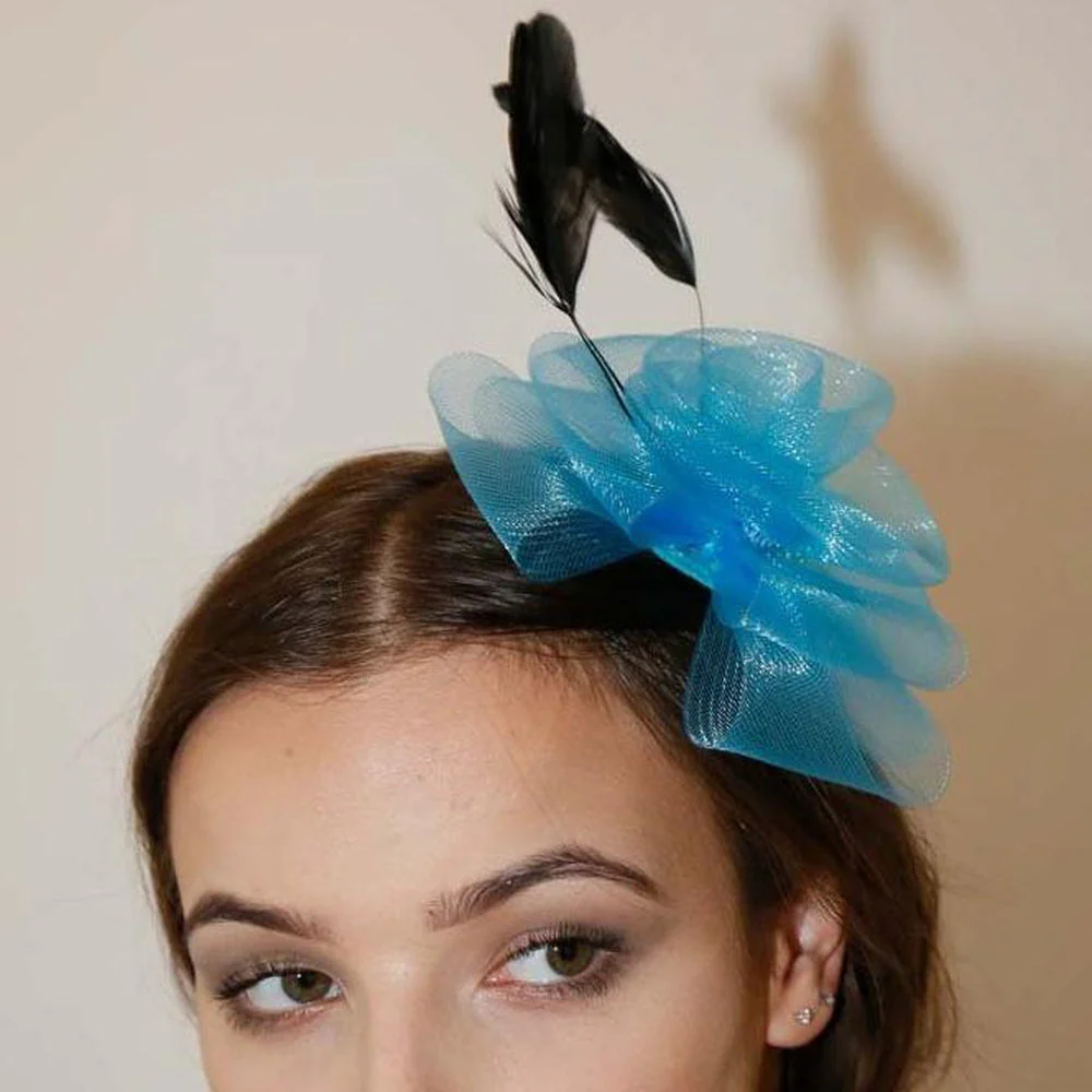 Ruby Rocks Perla Fascinator - Blue - Image 2