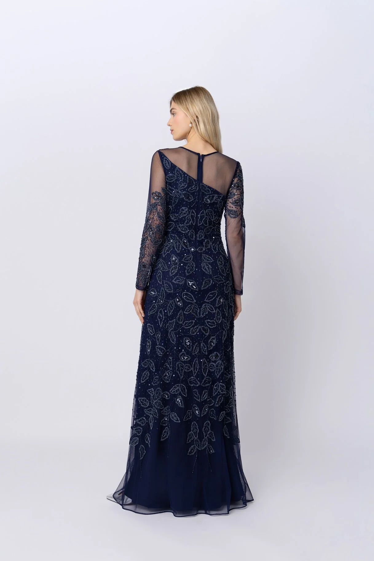 Raishma Couture Navy Sally Navy Gown - Image 3