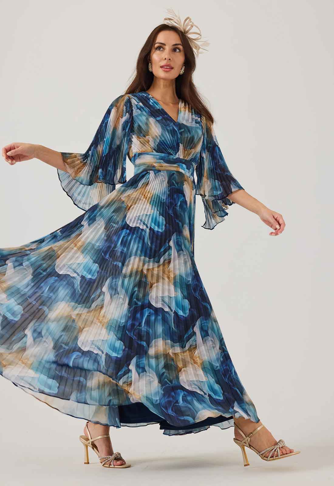 Samantha Jane Blue Print Alice Cocktail Dress - Image 2