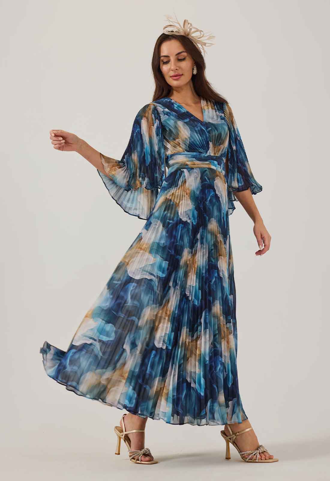 Samantha Jane Blue Print Alice Cocktail Dress - Image 4