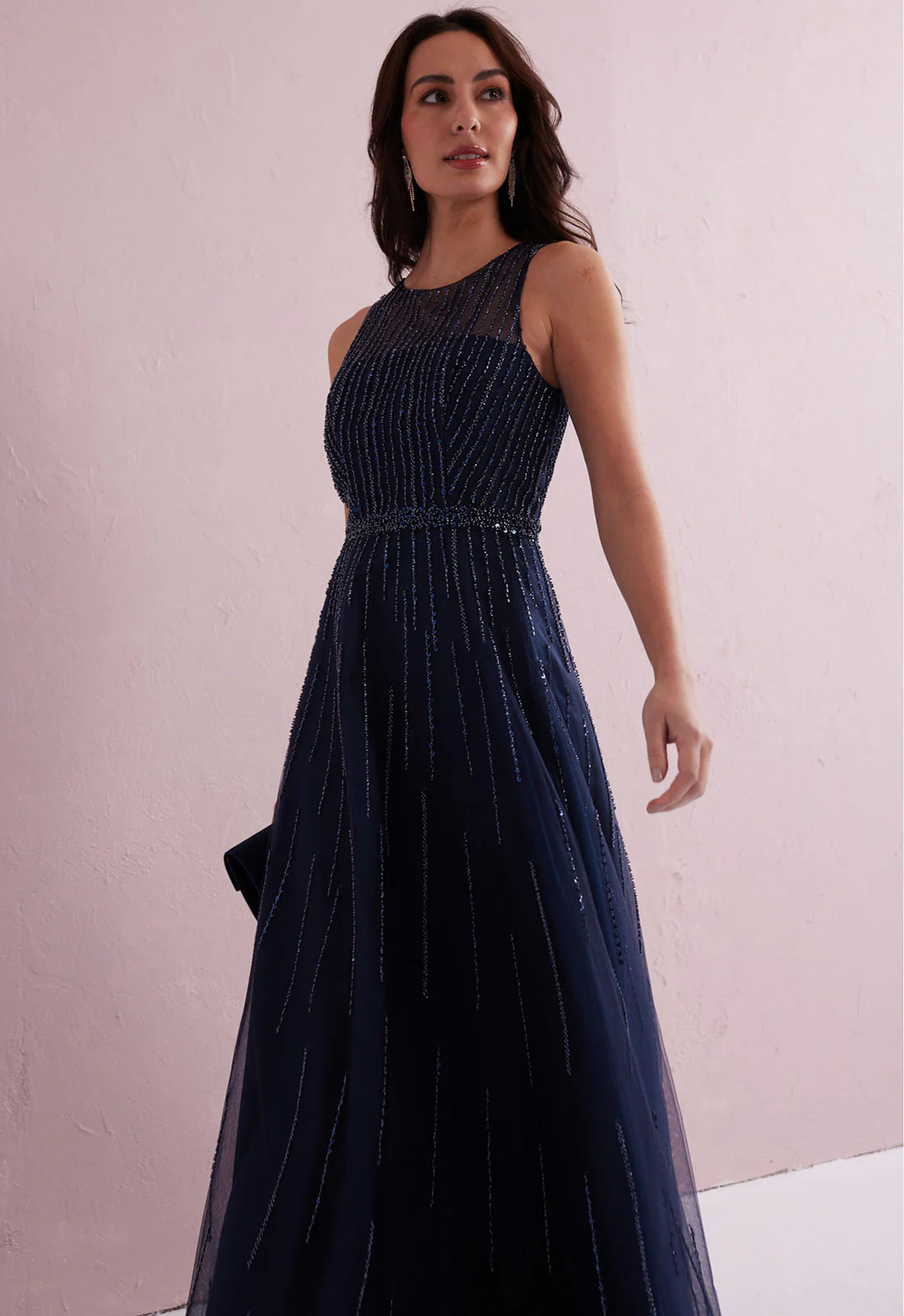 Samantha Jane Navy Angel Embellished Gown - Image 6