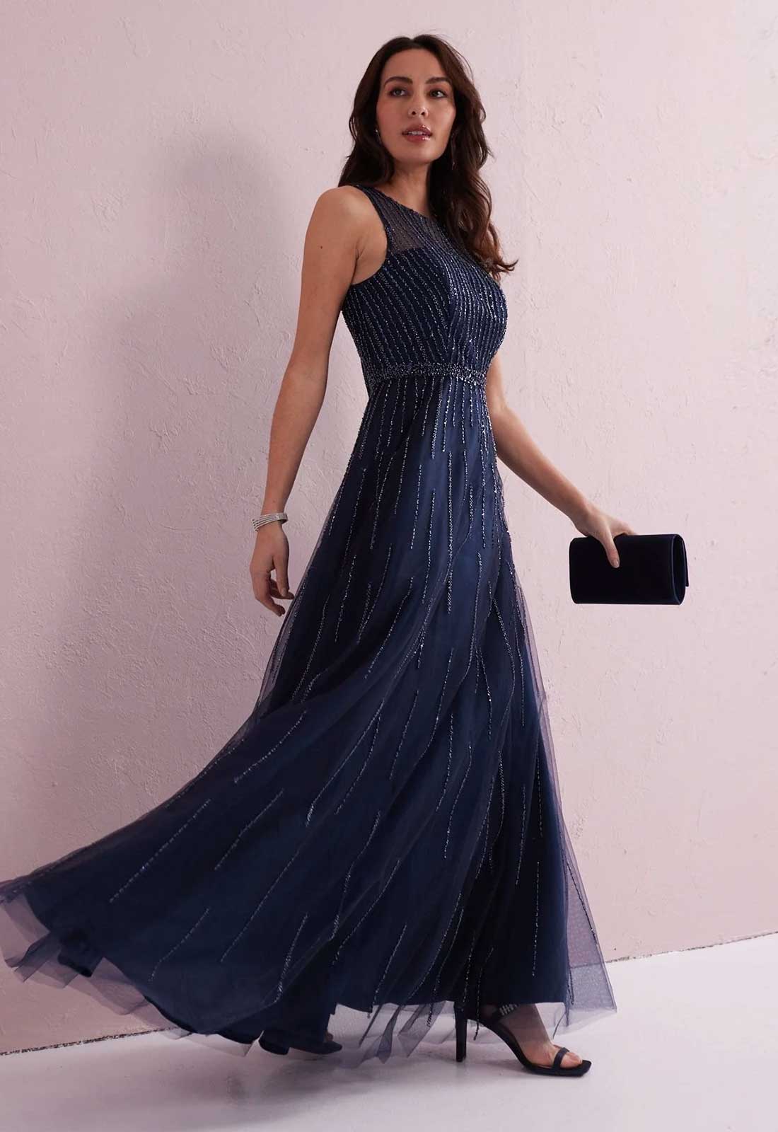 Samantha Jane Navy Angel Maxi Dress