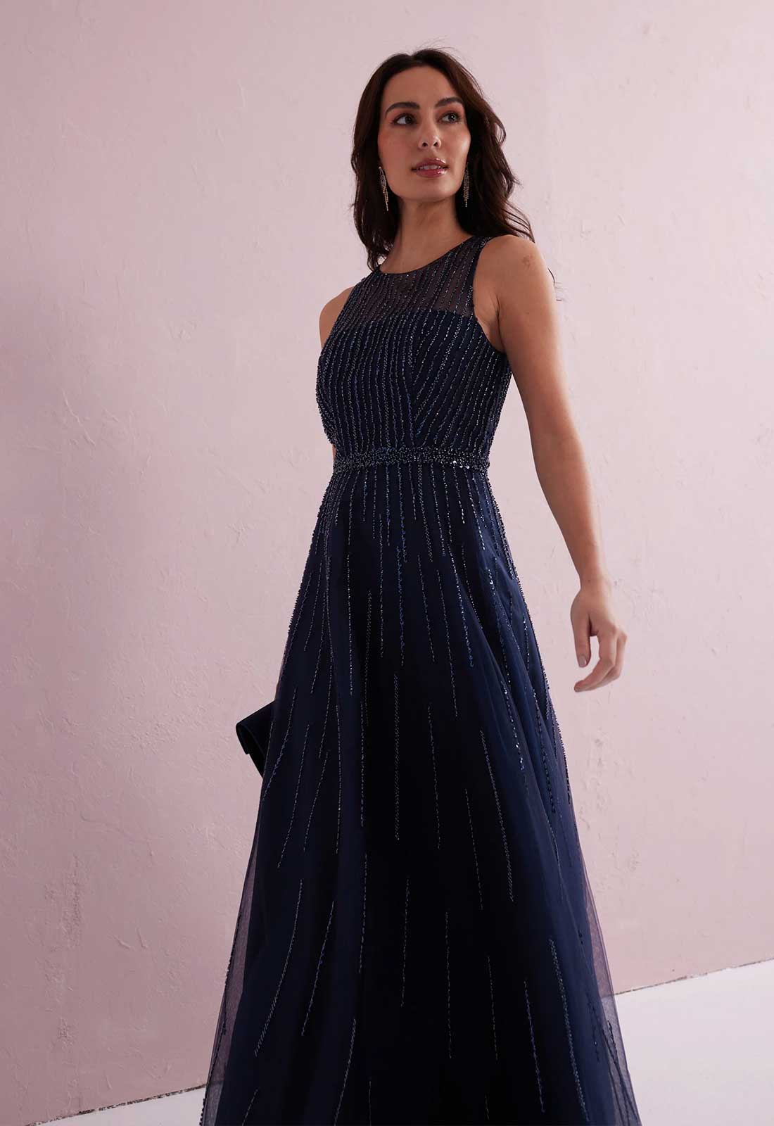 Samantha Jane Navy Angel Maxi Dress - Image 5