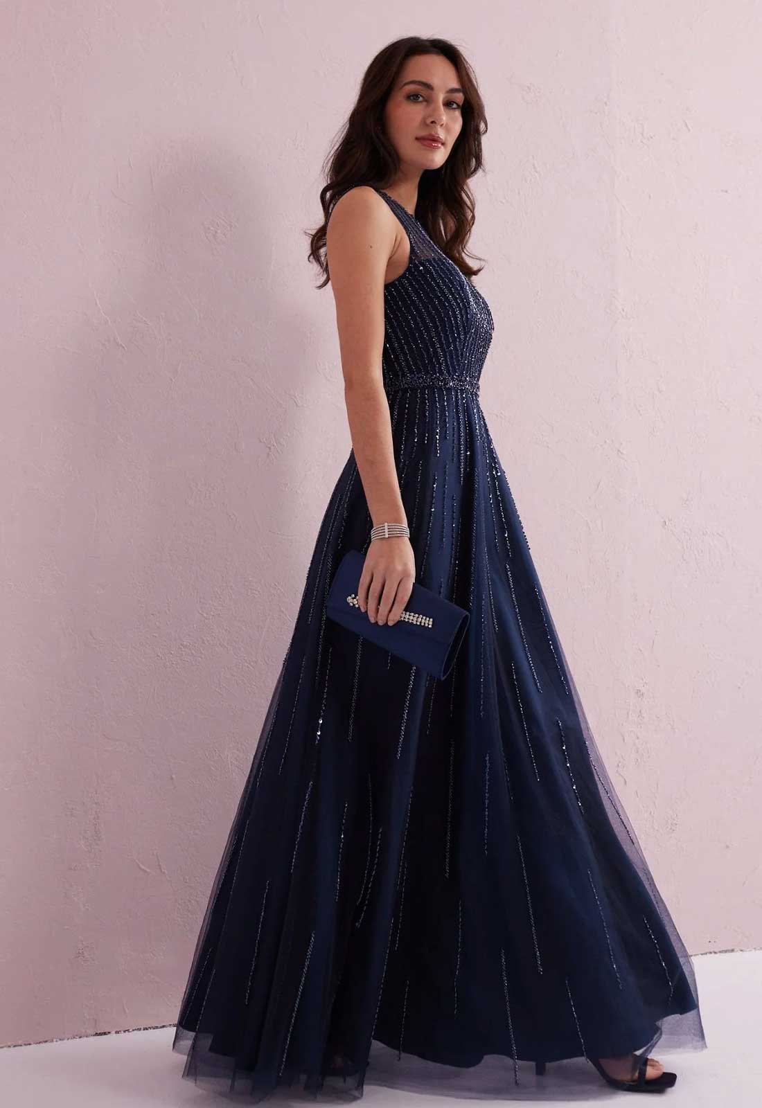 Samantha Jane Navy Angel Maxi Dress - Image 6