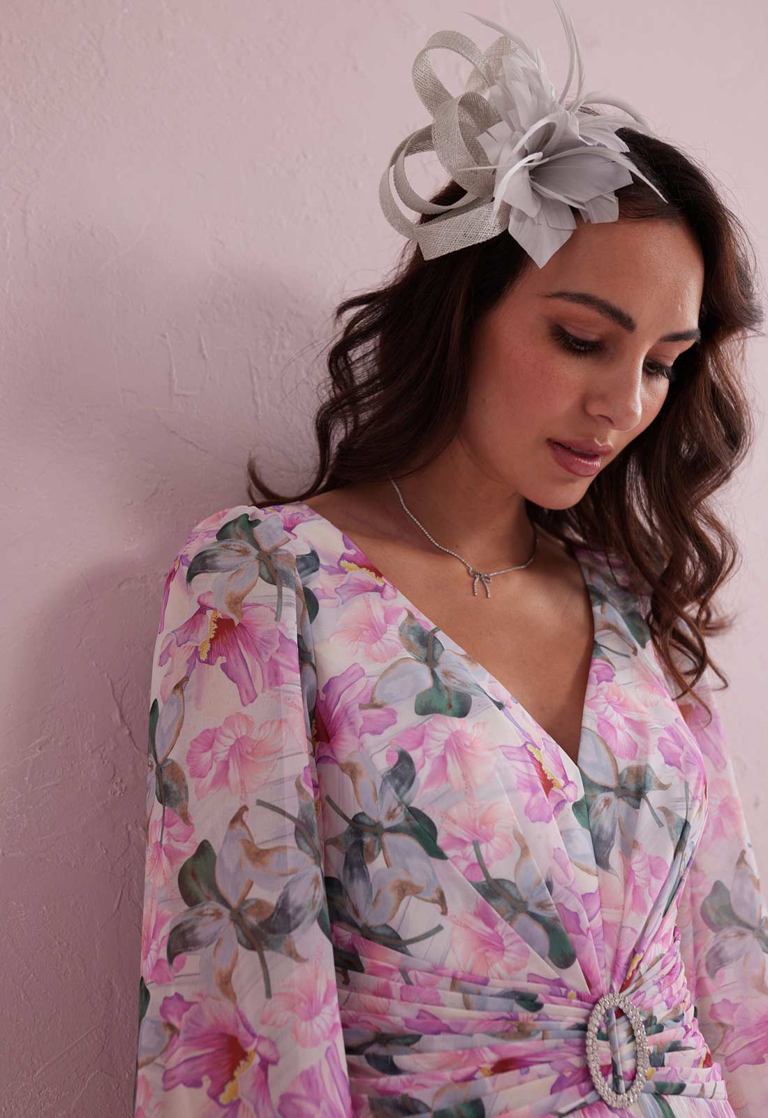 Samantha Jane Pink Serene Floral Print Dress - Image 6