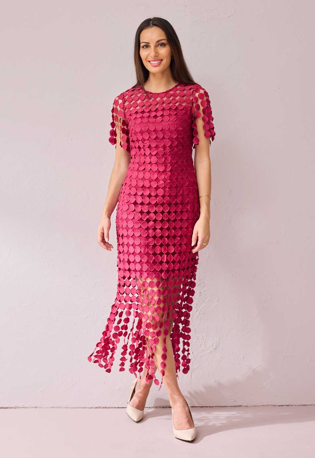 Samantha Jane Raspberry Sammi Cocktail Dress - Image 3