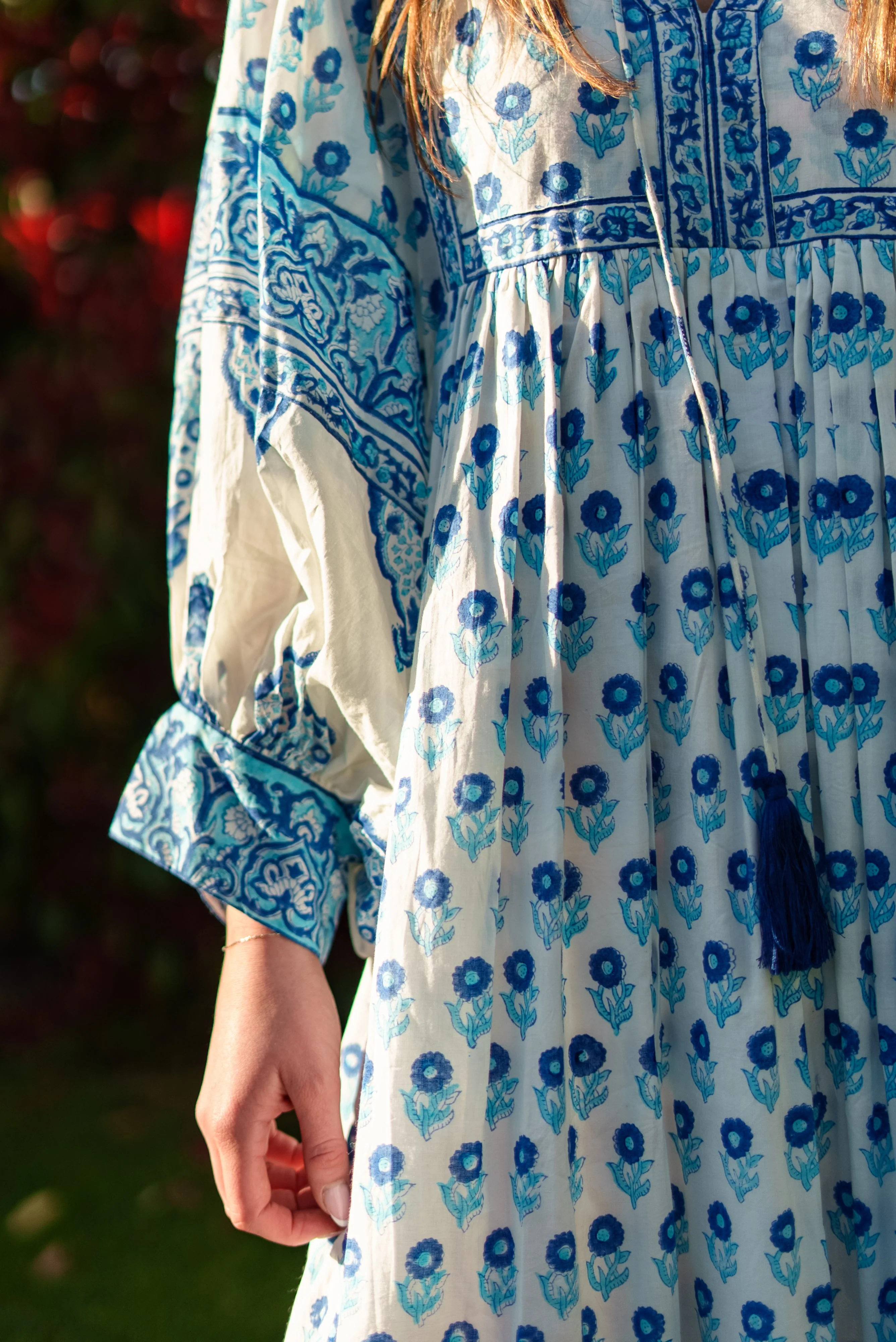 Soul Of Sita Amelia Floaty Sleeve Folk Print Maxi Dress - Image 13