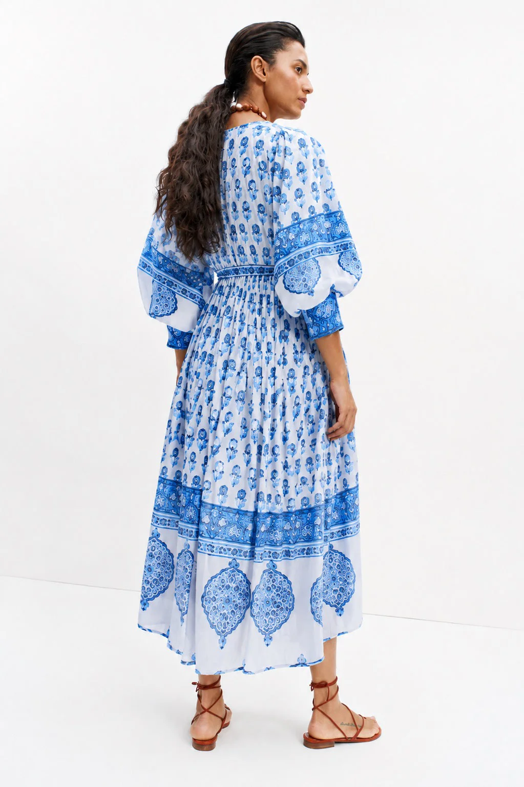 Soul Of Sita Amelia Floaty Sleeve Folk Print Maxi Dress - Image 17