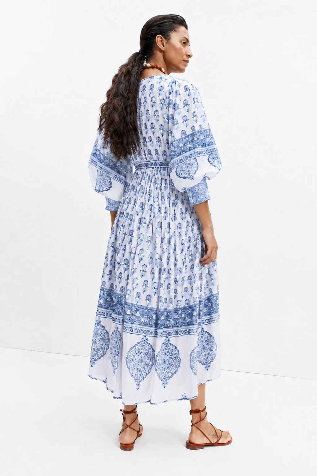 Soul Of Sita Amelia Floaty Sleeve Folk Print Maxi Dress - Image 18