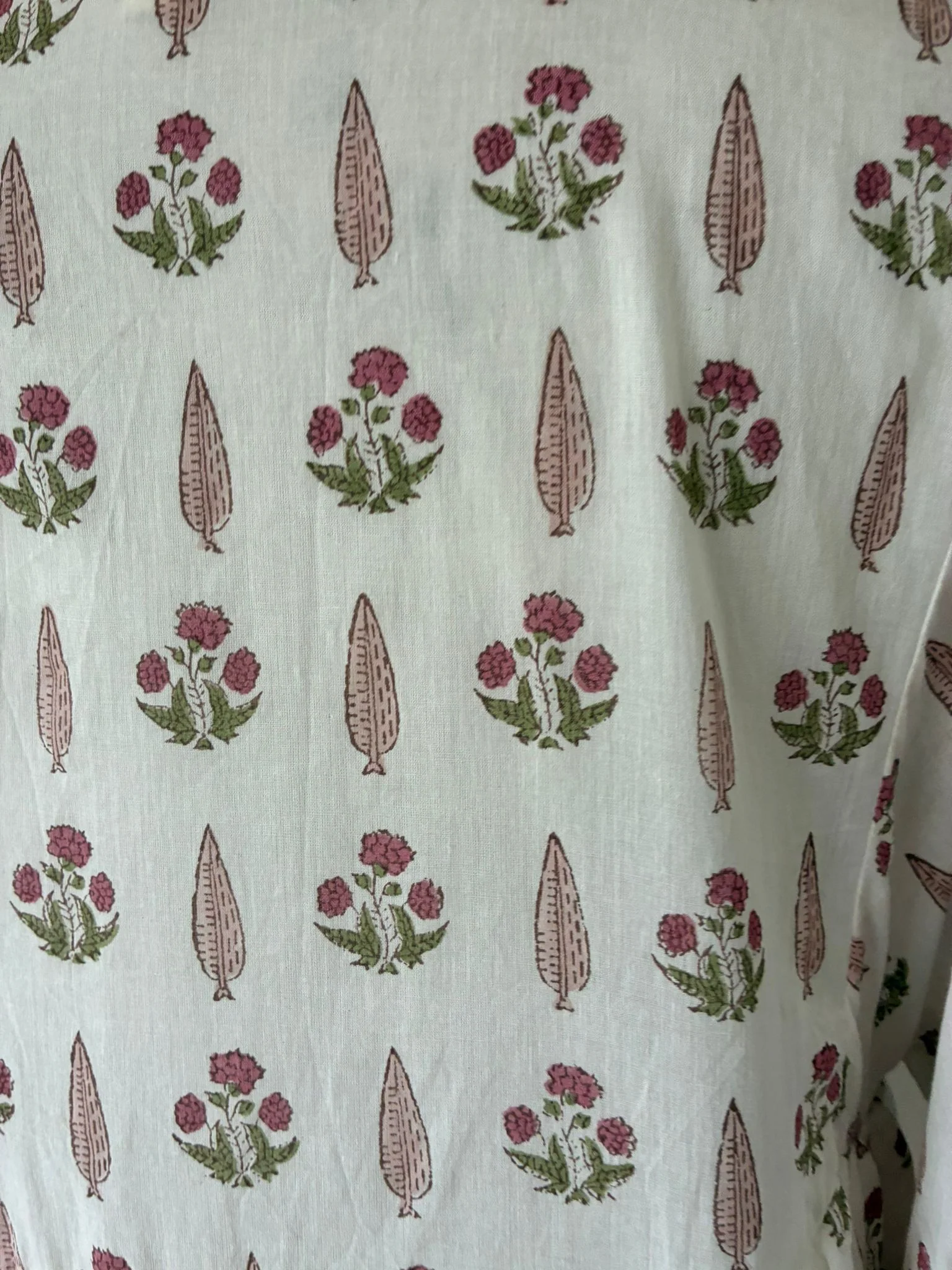 Soul Of Sita Bella Cream And Pink Wood Block Printed Cotton Voile Dress - Image 5
