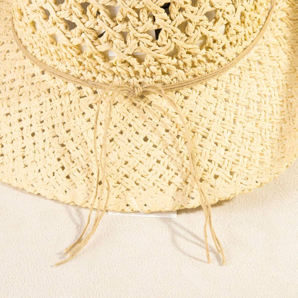 Soul Of Sita Braided Beads Straw Cowboy Hat: Ka - Image 6