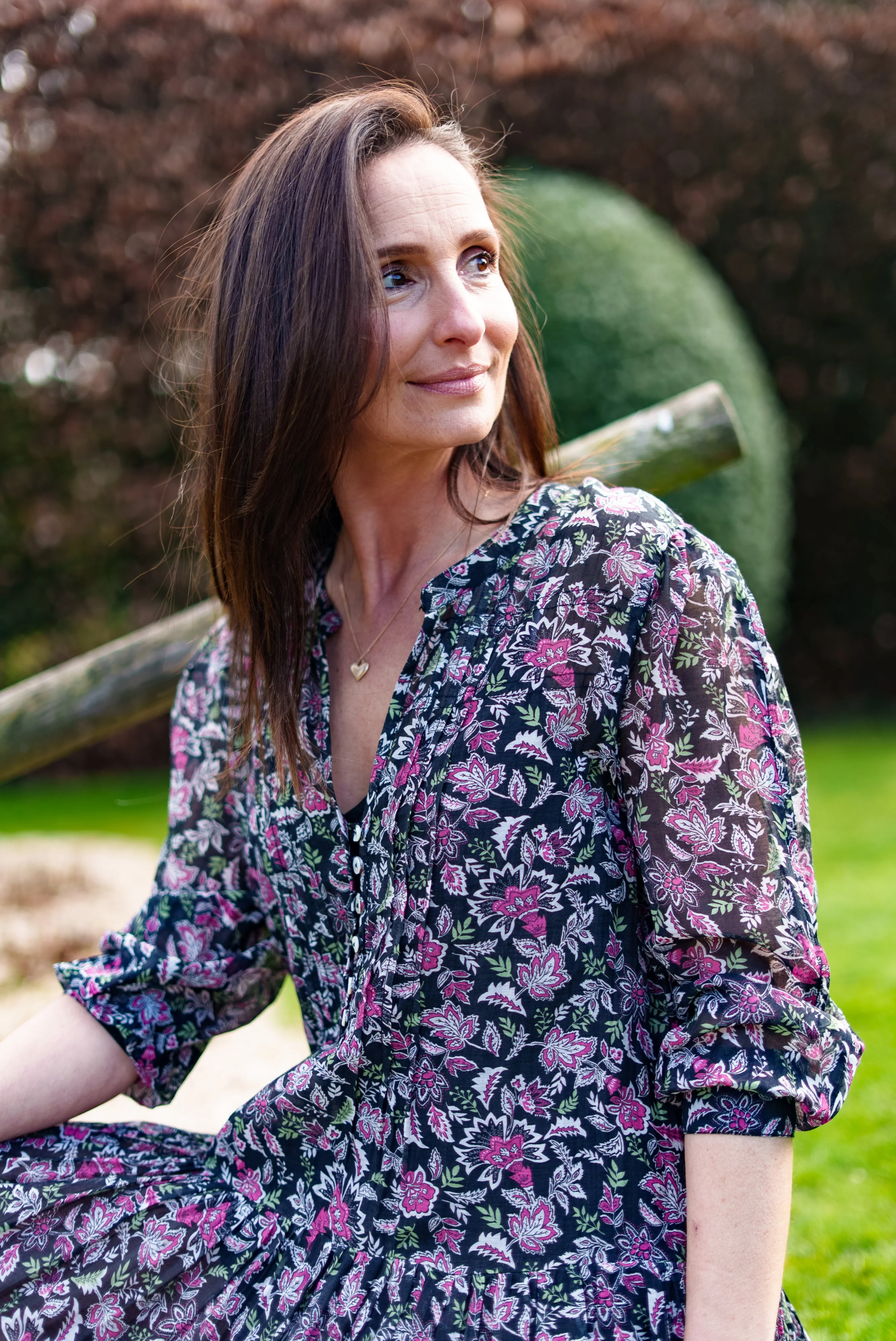 Soul Of Sita Inky Black Cotton / Silk Maxi Dress In Beautiful Floral Print With Separate Cotton Vest Under Garment. Side Pockets. - Image 10